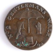 British Token, copper halfpenny, 1794, Norwich, PAYABLE AT J.C. CLARKES MARKET PLACE NORWICH, with