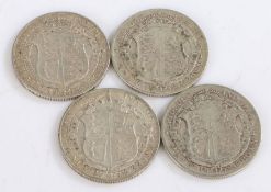George V, a collection of pre 1947 Half Crowns, 1918 x 4, (4)
