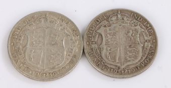 George V, Two Half Crowns, 1919 x 2, (2)