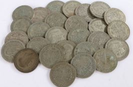 George V, a collection of Half Crowns coins, 1928 x 13 and 1929 x 14, (27)