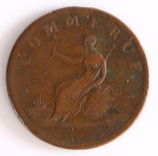 British Token, copper halfpenny, 1813, MARQUIS WELLINGTON 1813, with profile bust, the reverse