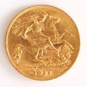 George V Half Sovereign, 1911, St George and the Dragon