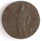 British Token, copper halfpenny, 1791, Leeds, LEEDS HALFPENNY 1791, with central crest, the