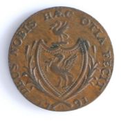 British Token, copper halfpenny, 1791, Liverpool, LIVERPOOL HALFPENNY, with central depiction of a