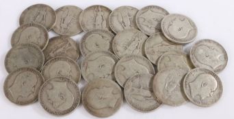 Edward VII, a collection of pre 1947 Florins, dates rubbed x 23, (23)