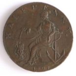 British Token, copper halfpenny, 1794, HALFPENNY 1794 with depiction of Hope with a lion, the