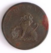 British Token, copper halfpenny, 1812, Hull, PAYABLE BY I.K. PICARD. LEAD WORKS HULL, with HULL HALF