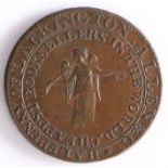 British Token, halfpenny, 1795, London, J. LACKINGTON FINSBURY SQUARE 1795, with bust, the reverse