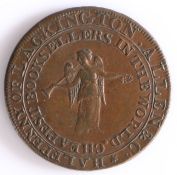 British Token, halfpenny, 1795, London, J. LACKINGTON FINSBURY SQUARE 1795, with bust, the reverse