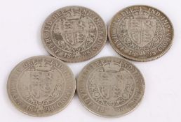 Victoria, four Half Crowns, 1898 x 4, (4)