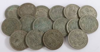 George VI, a collection of Half Crowns coins, 1943 x 16, (16)