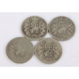 Victoria, a collection of pre 1947 Half Crowns, 1880 x 4, (4)