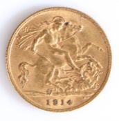 George V Half Sovereign, 1914, St George and the Dragon
