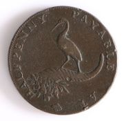 British Token, copper halfpenny, 1792, Midlands, HALFPENNY PAYABLE AT with depiction of a stork on a