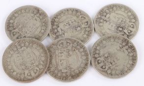 Victoria, Six Half Crowns, 1892 x 6, (6)