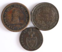 Tokens, to include Success to Trade, Payable at Michael Apseys, George III Colonies of Essequebo &