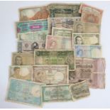 Collection of banknotes, to include various countries of the World and two gum cards, (qty)