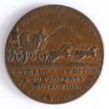 British Token, copper halfpenny, London, MAIL COACH HALFPENNY TO TRADE EXPEDITION AND TO PROPERTY