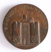 British Token, copper halfpenny, 1796, Bungay, BUNGAY HALFPENNY 1796, with depiction of the