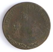 British Token, copper halfpenny, 1797, Leith, LEITH HALPENNY 1797, with depiction of Britannia,