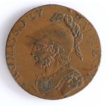 British Token, copper halfpenny, 1794, PRO BONO PUBLICO 1794, with depiction of a sailing vessel,