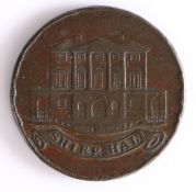 British Token, copper halfpenny, 1794, Chelmsford, SHIRE HALL, with central depiction of the shire