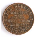 British Token, copper halfpenny, London, BASIL BURCHELL, SOLE PROPRIETOR OF THE FAMOUS SUGAR