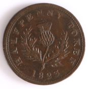 Canadian Token, copper halfpenny, PROVINCE OF NOVA SCOTIA, with central profile bust of George IV,