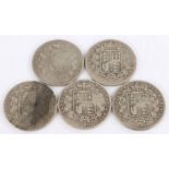 Victoria, a collection of pre 1947 Half Crowns, 1877 x 5, (5)