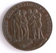 British Token, copper halfpenny, 1795, Middlesex, LONDON CORRESPONDING SOCIETY with depiction of