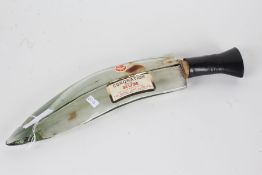 Coronation Special Rum bottle, in the form of a kukri knife, 44.5cm long