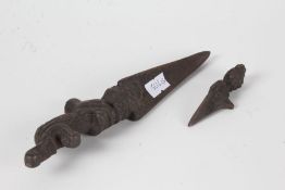 Two Tibetan ritual daggers, 19cm long and 7.5cm long (2)