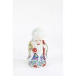 Chinese polychrome porcelain figure depicting Shou Lao, 15cm high