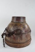 Chinese wooden bucket, with rope handle, 40cm diameter