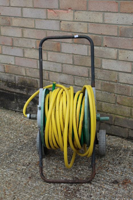 Garden hose on reel