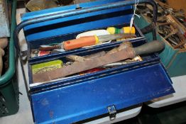 Cantilever toolbox with a collection of tools