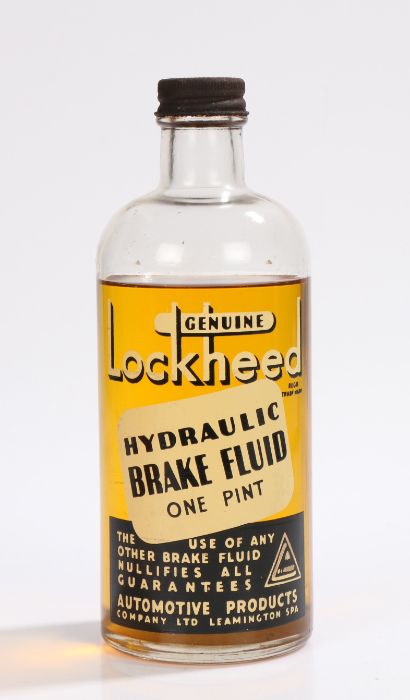 Genuine Lockheed Hydraulic Brake Fluid, One Pint glass bottle with contents