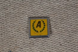 Scarce AA badge, the letter 'A' in the middle of a green garland, believed to be for advanced