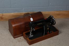 Singer sewing machine, cased