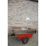 Saxon single axle trailer, with part wooden body, 91cm wide