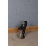 Black painted cast metal water pump, 41cm high