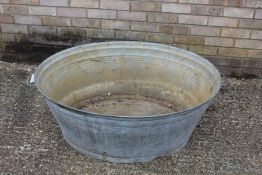 Large galvanised oval bath