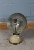 20th Century paraffin heater lamp with wire guard and turned handle
