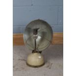 20th Century paraffin heater lamp with wire guard and turned handle