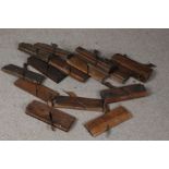 Collection of various wooden moulding planes (14)