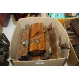 Collection of wooden moulding planes, stamped with various names to include W.E.W Dunn, Burley of