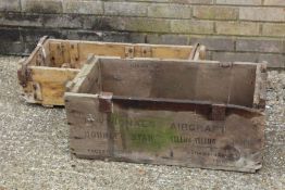 Two mid 20th Century ammo crates, with marks (2)