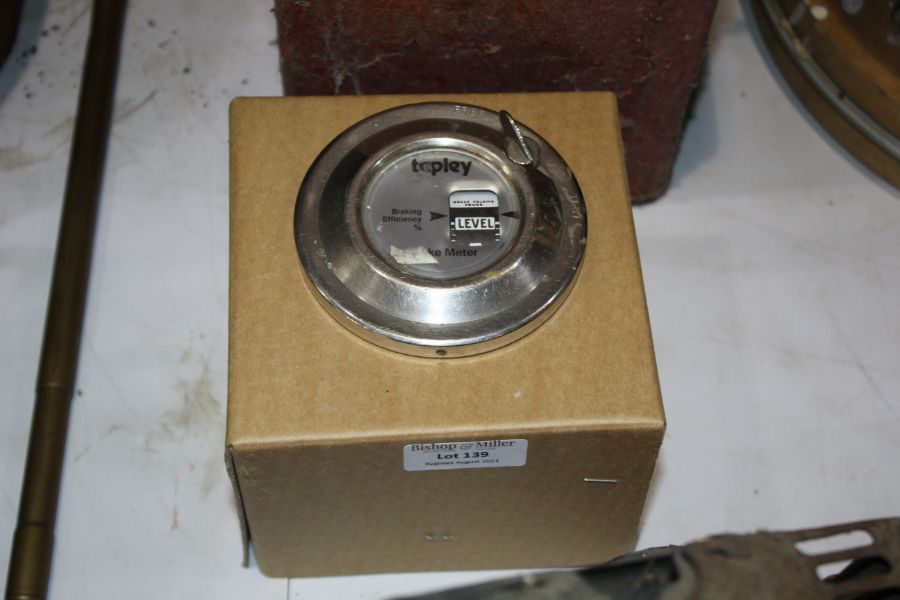 Tapley Brake Meter, mounted on a card box