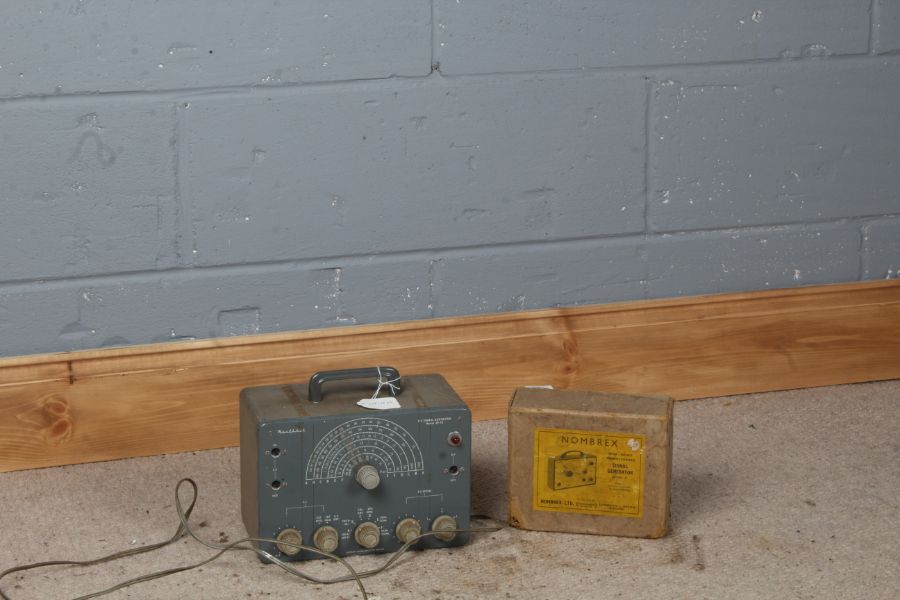 Nombrex Signal Generator, Wide Range Transistorized Model 37, housed in original box, and a Heathkit