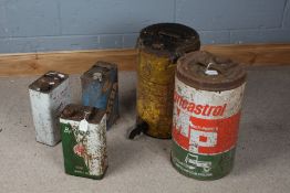 Five various metal advertising oil cans, to include Shell, Banner and W.J. Green (5)